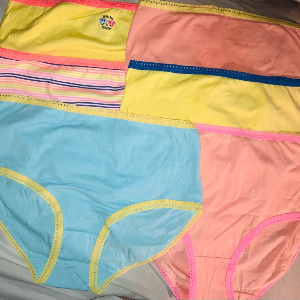 Wonder Nation Pretty Pastels Cotton Underwear Set 6 pair Playful Briefs